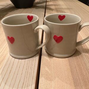 Indaba Small Sweetheart Design Ceramic Mugs - Set of 2